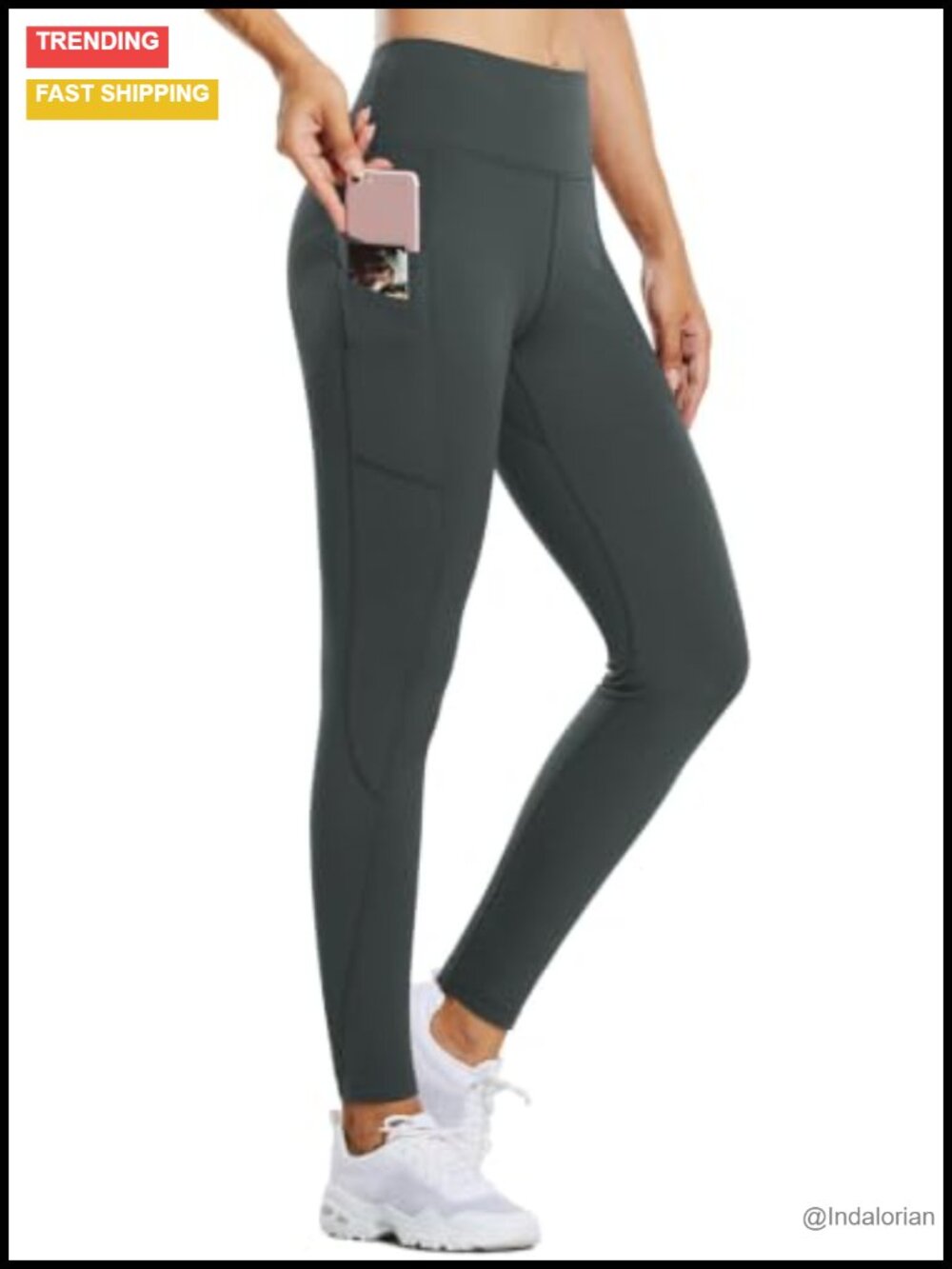 Fleece Lined Thermal Leggings High Waist with 5 Pockets